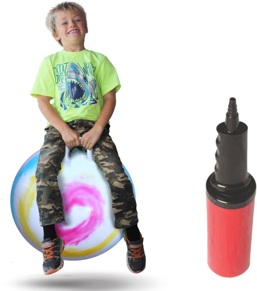 WALIKI TOYS Hopper Ball For Kids Ages 7-9 (Hippity Hop Ball, Hopping Ball, Bouncy Ball With Handles, Sit & Bounce, Kangaroo Bouncer, Jumping Ball, 20 Inches, Rainbow Tie Dye, Pump Included) (Multicolored)
