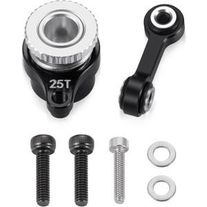 7075 Aluminum RC Servo Saver Arm 25T with Steering Drag Link for ARRMA 1/18 Granite Grom Typhon 1/14 Mojave Grom RC Car Upgrade