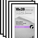 Americanflat 18x28 Picture Frame with Polished Plexiglass - Set of 5 - Use as 14x24 Frame with Mat or Display 18x28 Photo Without Mat - Galleria Collection - Picture Frames for Wall Display - Black