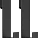 Shower Door Hooks, Heavy Duty Rack Hooks for Robe, Stainless Steel Towel Hooks for Bathroom, Fits Frameless Glass Shower Doors up to 3/8" (10mm) Thick (Black, Pack of 2)