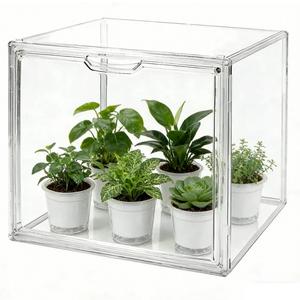Mini Greenhouse for Indoor, Clear Stackable Green House with Magnetic Waterproof Door for Small Plants