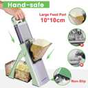 Upgrade Safe Mandoline Slicer for Kitchen, SupMaKin Bigger Entrance Vegetable Food Slice Potato Slicer Chopper, Adjustable Thickness Multi Mandolin, Julienne + Dicer Kitchen Must Haves Green