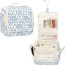 Relavel Hanging Toiletry Bag for Women Travel Makeup Bag Cosmetic Organizer Toiletries Bag for Travel Size Essentials Accessories Shower Caddy Bag for Bathroom Beach Gym, Floral Print (Large)