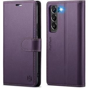 Wallet Case for Samsung Galaxy S22 Plus, RFID Blocking Credit Card Holder, PU Leather Folio Flip Kickstand Protective Shockproof Cover for Galaxy S22 Plus (Purple)