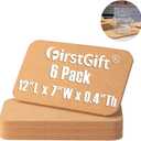 Rectangle Cork Trivets Set - 6 Pack, 12" x 7" x 0.4" Thick, Heat-Resistant Cork Hot Pads for Countertop, Table, and Kitchen, Perfect for Hot Pots and Pans