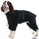 FUAMEY Full Body Dog Coat,Warm Dog Fleece Jackets with Harness Built in Windproof Dogs Snowsuit Zip up Pet Four Legged Pets Jumpsuit Winter Outfit Cold Weather Coats for Medium Dogs Black, M