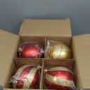 Wettarn Set of 8 Large Christmas Ball Ornaments 6 Inch White Gold Glitter Hanging Christmas Plastic Balls Indoor and Outdoor Hanging Christmas Tree Decorations for Lawn Yard Garden