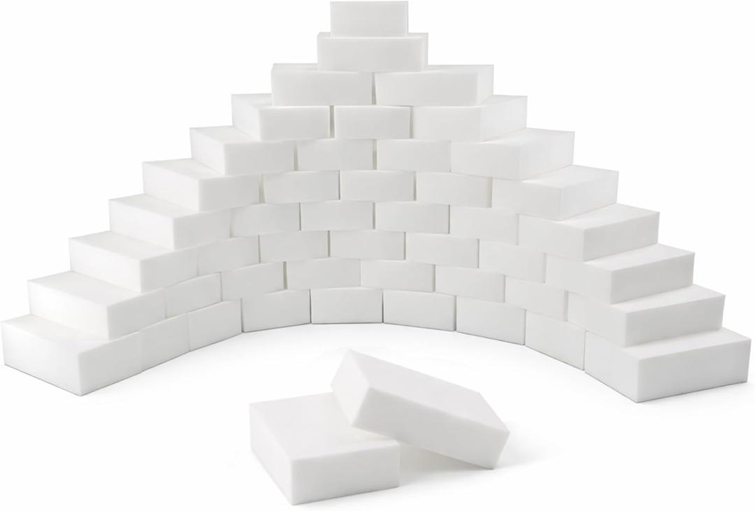 100 Pack Magic Cleaning Sponge Erasers, Non-Scratch Melamine Sponge Bulk Multi-Surface Cleaner Melamine Foam Cleaning Scrubber Pad Sponges for Household Wall Shoes Bathtub Door Shower Bathroom Kitchen