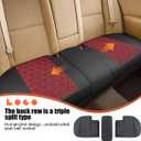 Leather Car Seat Cover, Vehicle Rear Bottom Seat Protector Pad, Full Surrounded Waterproof Auto Seat Protective Cushion, Universal FitBlack/Red