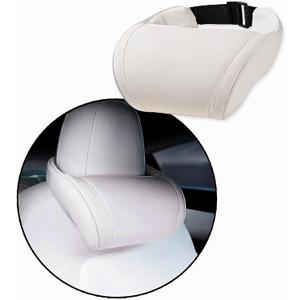 Car Headrest Neck Pillow Support Memory Foam Ergonomic Design Accessory for Driving Seat Fatigue Relief Compatible with Model S X 3 Y & Cybertruck - 1 Piece