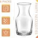 Remagr 6 Pack Single Serving Wine Carafe Glass Small Mini Carafe Individual Wine Refill Decanter for Dinner Parties Tastings Bars Restaurants (6.5 oz)