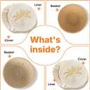 Cotton Rope Proofing Basket Set - 2X Round Sourdough Baskets - Sourdough Proofing Basket & Cloth Cover - Bread Proofing Basket - Sourdough Bread Baking Supplies