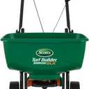 Scotts Turf Builder EdgeGuard DLX Broadcast Spreader - Spreader for Lawn Fertilizer, Weed & Insect Control, Grass Seed, and Ice Melt, Holds Up to 15,000 sq. ft. of Product, Single Pack, Deluxe