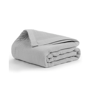 Salt Earth 100% Cotton Muslin Throw Blanket Gauze Blanket 55"X75" Twin, 4 Layered, Couch, Bed, Living Room, Home, Lightweight, All Season Blankets & Throws, Easy wash, Skin Friendly (Scottish Grey)