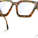 livho Oversized 99% Blue Light Glasses for Woman - Rectangle Fashion Glasses for Computer, Chic Preppy Frame - Anti Eyestrain (Coco Tortoise)