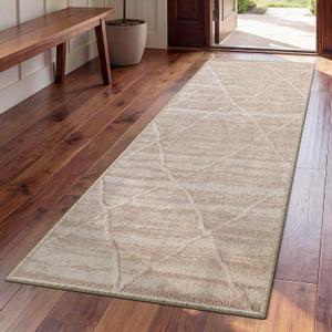 Hallway Runner Rug 2x6, Non Slip Washable Kitchen Runners Mat, Thin Entryway Floor Mat Fit Under Door, Soft Low Pile Indoor Carpet for Laundry, Morning Dawn