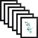 SESEAT Black 8x10 Picture Frames Wood 6 Pack Wall Mounting or Tabletop Display
