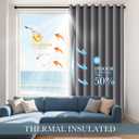 PONY DANCE Gray Black Out Curtains 72 Inch Long 2 Panels Set, Thermal Insulated Room Darkening Grommet Solid Soft Drapes for Bedroom/Living Room Window Decor Light Blocking, W34 x L72 Inch, Grey