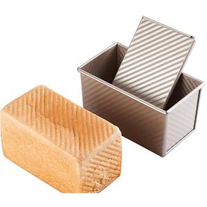 Pullman Loaf Pan with Lid, Aluminum Nonstick Bakeware for Baking Bread, 1 lb Dough Capacity