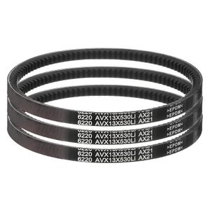 uxcell 3 Pcs AX21 EPDM V-Belt, Raw Edge Cogged Industrial Rubber V Belt 1/2" Width x 21" Inside Circumference