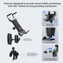 ARKON Mounts - Tablet Holder with Clamp Mount | Corrosion-Resistant | Tablet Stand w/Sturdy Clamp | Security Knob Feature | Two Adjustable Shafts Included | Fits iPad and Samsung Tablets
