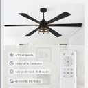 Fanbulous 65" Farmhouse Ceiling Fans with Lights and Remote,Industrial Large Ceiling Fan with 6-Speed Reversible DC Motor and 6 Dual Finish Blades,Black Ceiling Fan with Light for Living bedroom Patio