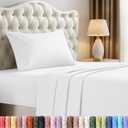 Utopia Bedding Twin Sheet Set  3 Piece Bed Sheets for Twin Size Bed, Soft and Breathable Microfiber, Includes 1 Fitted Sheet, 1 Flat Sheet and 1 Pillowcase  Oeko Tex (White)
