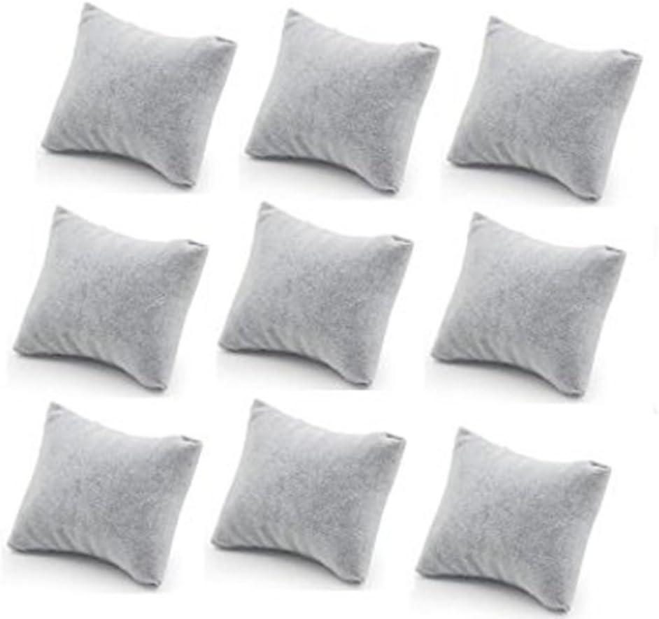 6 Pcs Velvet Bracelet Watch Pillow for Jewelry Displays (Grey)