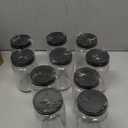 novelinks 16 oz Clear Plastic Jars with Screw-On Lids - BPA-Free Refillable Storage Containers for Slime, Food, Crafts, Kitchen & Household Use (10 Pack, Black)