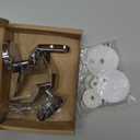 Toilet seat hinge replacement parts bathroom toilet seats hinges aluminum alloy adjustable toilet seat zinc alloy hinge bolts nuts washers zinc alloy screws 1 set (Silver And White)