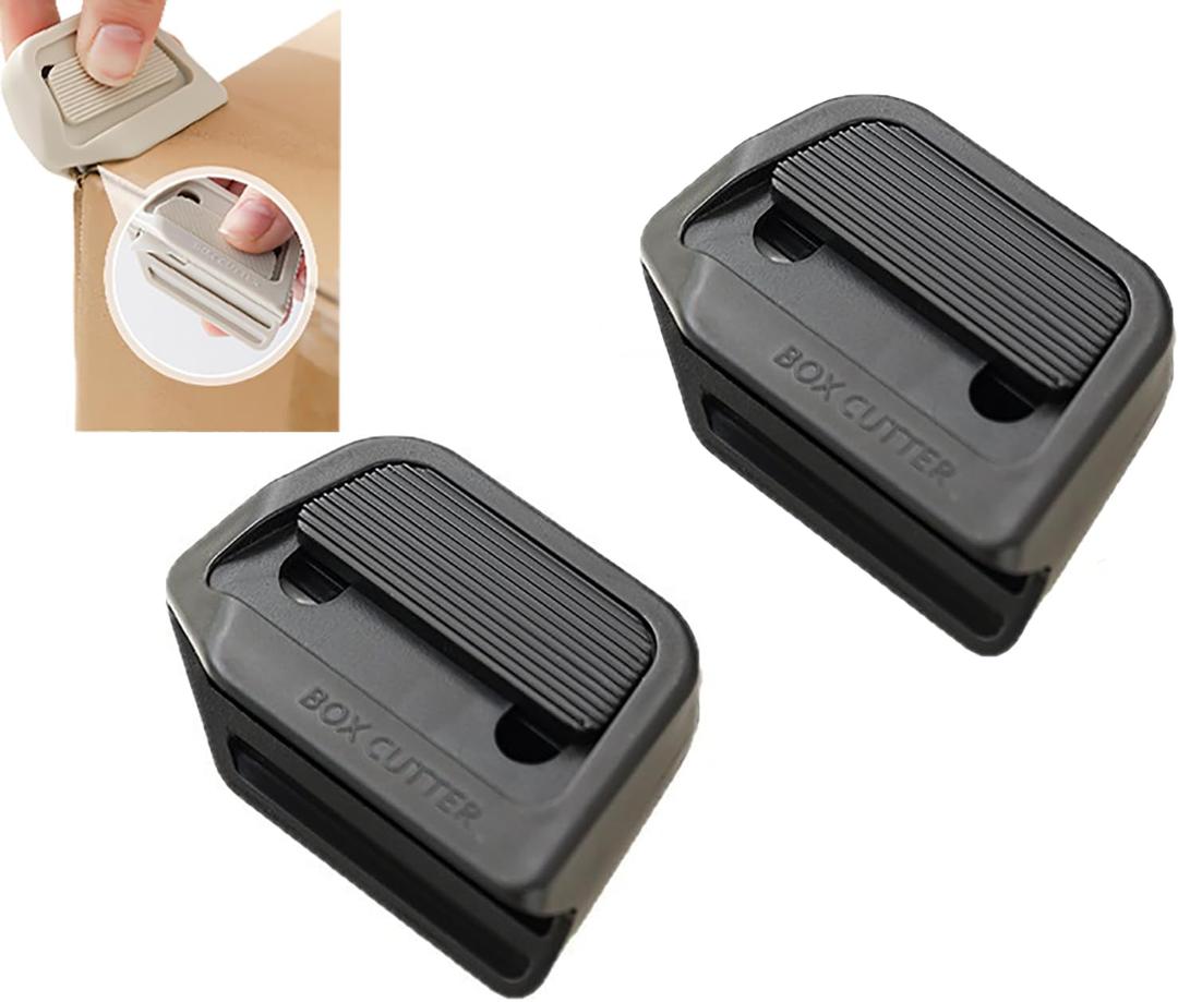 Mini Ceramic Box Cutter - Auto-Retractable 7mm Blade, Magnetic Package Opener, Compact Utility Knife for Mail, Crafts & DIY(2, black)