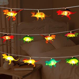 Hoolight Dinosaur String Lights 8 LED Jurassic Themde Dino Lights for Kids Bedroom, Christmas Party Birthday Halloween Decor (8 Led Dinosaur String Lights)