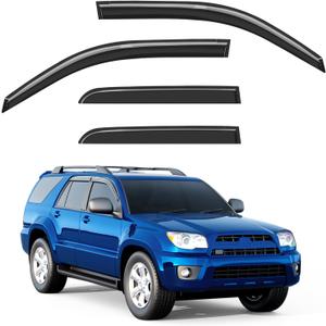 Window Rain Guards Fit for Toyota 4Runner 2003-2009, Out-Channel Window Visors Vent Visors Vent Shades Wind Deflector Dark Smoke Car Tape-on with Thicker 4PCS-B37