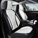 Coverado Seat Covers, Car Seat Covers Full Set, White Car Seat Cover, Auto Seat Covers Front Seats Rear Seat Cover, Luxury Car Seat Cushion,Leather Seat Cover Seat Protector Universal Fit Most Cars