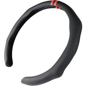 Quick Install Sporty Perforated Nappa Leather Steering Wheel Cover with Red Stripes Universal fit 14½" to 15" Car SUV Pickup 14.5 to 15 inches Napa
