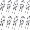 Flaspar G4 Bulb, 10 Pack Halogen Light Bulbs 12V G4 20W Dimmable, 2 Pin G4 Halogen Bulb Replacement for Under Cabinet Puck Light, Chandeliers, 3000Hrs Long Lifetime, CRI100 & 2800K Warm White Lamps