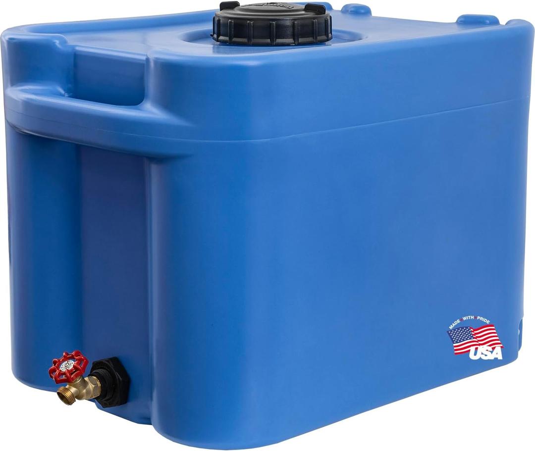 RomoTech 82129393, 35 Gallon Blue Portable Stackable Water Storage Tank