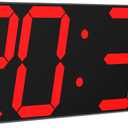 LED Large Digital Wall Clock, Oversize Wall Clock with 6 Numbers, Remote Control Count up/Countdown Timer Clock, Auto Dimmer, Big Calendar and Thermometer(Red)