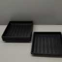 Plant Growing Trays for Seedlings Microgreen Seed Starter Shallow Plants Tray Drip Tray Standard 1010 Tray no Holes 5 Pack Black 10.7 x 10.7 inches Square Trays