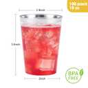 Goodluck 100PCS 9oz Plastic Cups for Party, Disposable Silver Cups, Plastic Cocktail Glasses for Wedding Thanksgiving, Christmas, and Parties