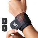 HiRui 2 Pack Wrist Compression Straps  DualLayer Wrist Brace for Pain Relief & Support, Tendonitis, Carpal Tunnel, Arthritis  Adjustable Wrist Wraps for Fitness, Workouts & Everyday Use (Black)