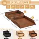 Beeveer 3 Pcs Wooden Letter Tray Wood Letter-Size Desk Organizer Heavy Duty 3 Tier Stackable Support Paper Tray Tabletop Inbox Drawer Desktop File Folder Magazine Office Back to School(Brown)