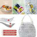 Lunch Box for Wome Men Large Capacity Insulated Lunch Tote Bag for Kids Cute Corduroy Lunch Bags For Work Travel School Or Picnic (Bow)