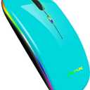 Wireless Bluetooth Mouse for Laptop, Rechargeable Mouse 2.4G USB Optical Wireless Mouse, LED Slim Dual Mode(Bluetooth 5.0 and 2.4G) Wireless for Laptop, PC, Mac OS, Android, Windows (Seafoam)