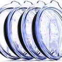 4 Tumbler Lids, 12 oz Spill Proof 2.9 inch Diameter (Outer Rim) Lids for Mugs - No Leak Design Splash Resistant Replacement Silicon Sliding Covers, Pack of 4 Insulated Cover