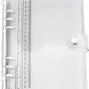 A6 A5 6-Holes Colorful PVC Cover Round Ring View Binder with Snap Button Closure File Folder for Loose Leaf Sheet Protectors Notebook Refill (Snow White, A5 Combo)