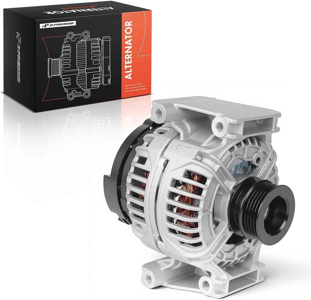 A-Premium Alternator, 12V 120A 5-Groove Pulley CW, Compatible with Saab