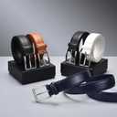 Mens Genuine Leather Dress Belt Classic Casual Belt with Single Prong Buckle for Jeans Pants Work and Business (36(Waist:34), Blue)