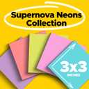 Post-it Super Sticky Notes, 24 Sticky Note Pads, 3 x 3 in., School Supplies, Office Products, 2X the Sticking Power, Supernova Neons Collection