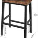 HOOBRO Bar Stools, Set of 2 Bar Chairs, 23.6 Inch Saddle Stools, Kitchen Counter Seat with Footrests, Industrial Barstools for Dining Room, Kitchen, Counter, Rustic Brown and Black BF02MD01, 15.4"l X 9.1"w X 23.6"h